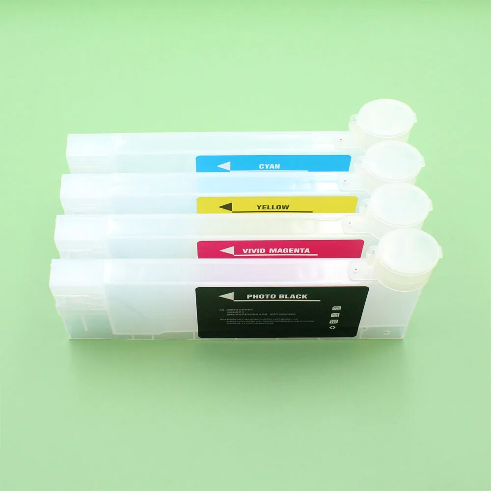 4 Pcs Refill Ink Cartridge With Funnel for Roland Mutoh Mimaki Inkjet Printer