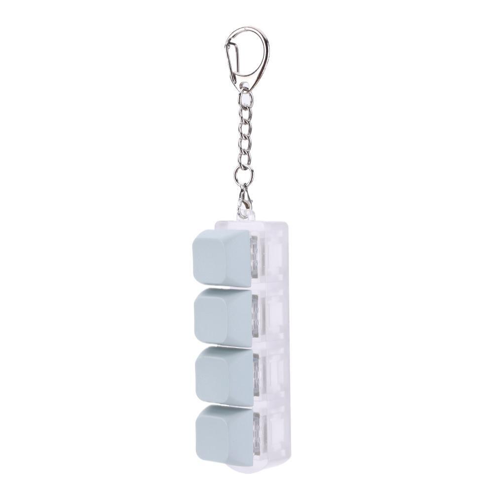 4 Fidget Toy Decompression Keyboard Keycaps Stress Relief Finger Button Keychain
