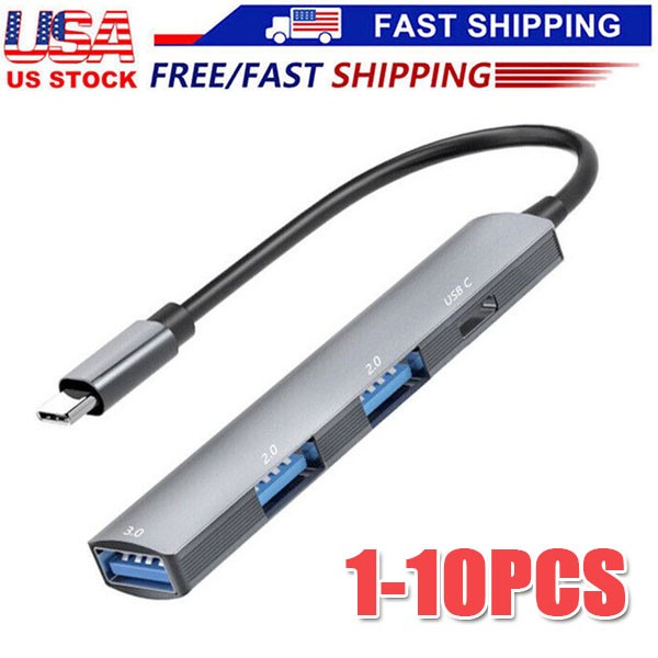 USB C Hub 4 Ports Type C to USB 3.0 Hub Adapter For MacBook Pro Mac Samsung Lot