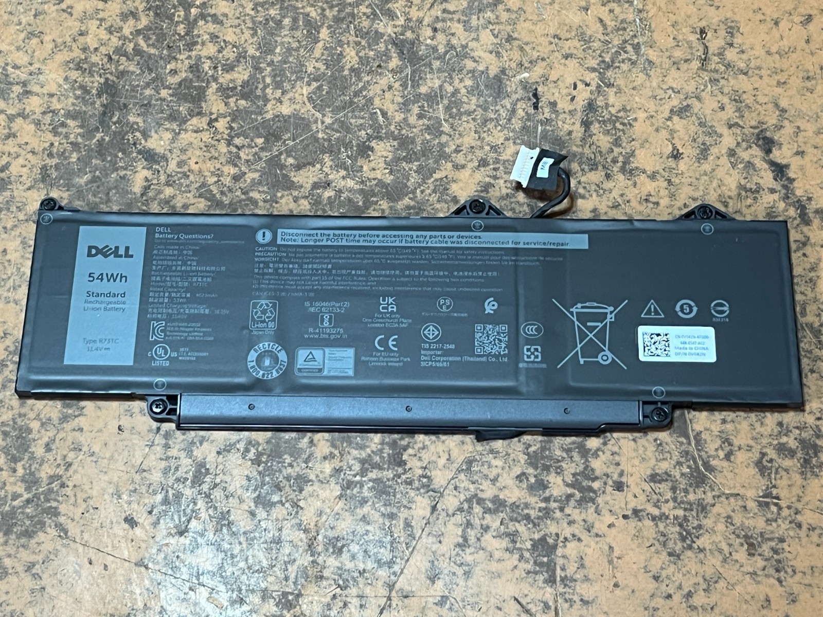 Dell 9HKT5 R73TC 3-cell Li-ion 11.4v 54wh 4623mah OEM ORIGINAL BATTERY