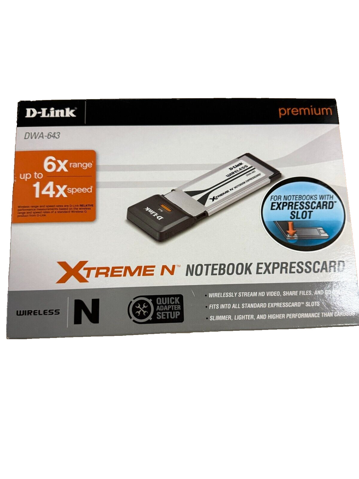 D-Link DWA-643 Xtreme N Notebook Expresscard Premium New