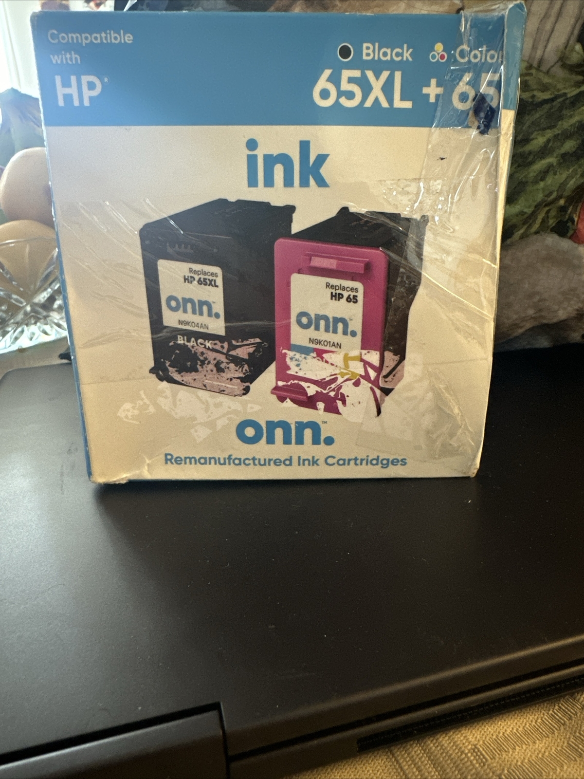 onn. HP 65XL/65 High Yield Black & Tri-Color Inkjet Cartridges 2-Pack