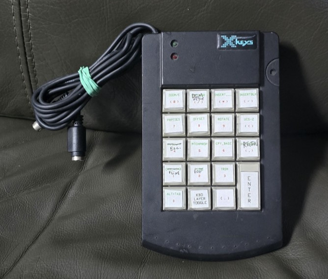 Vintage X-Keys 20 Key Programmable Wired USB Keypad 8-pin Male Female Connector