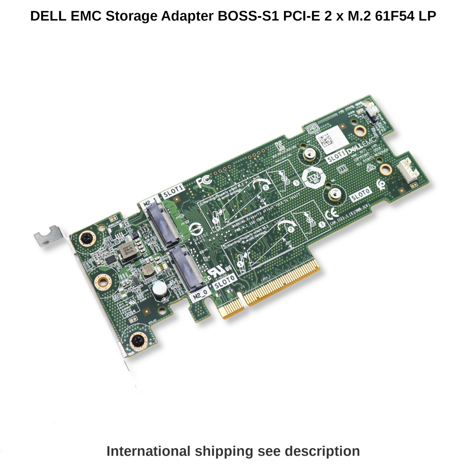 Dell EMC BOSS-S1 PCIe M.2 Boot Adapter 2x M.2 SATA Low Profile | 61F54 72WKY