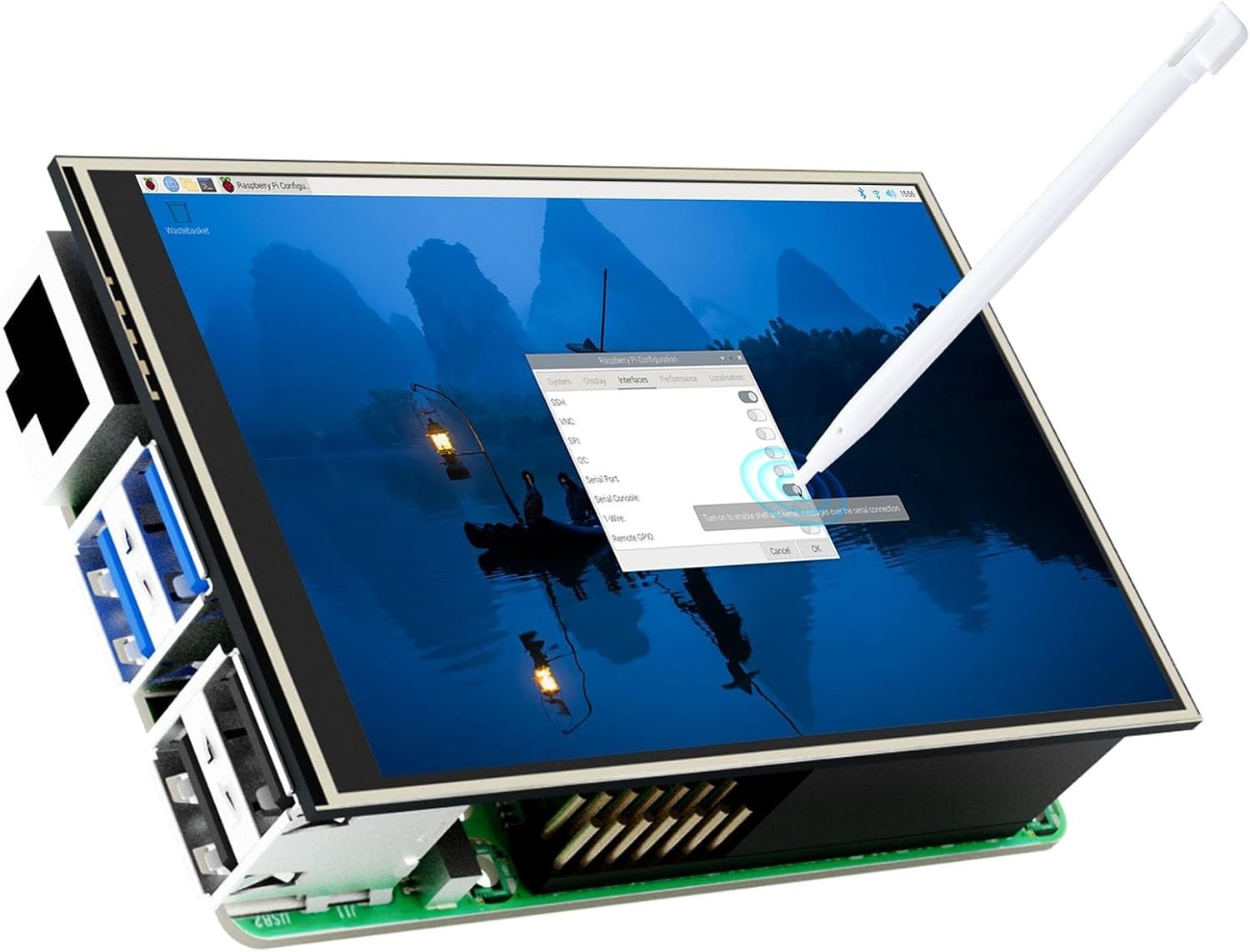 3.5 Inch Touchscreen for Raspberry Pi 5, 480 x 320 Pixel 60 FPS Mini Monitor wit