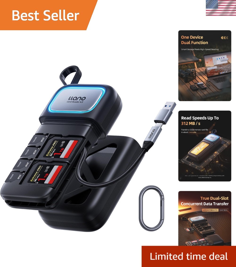 F15 Dual-Slot High-Speed Card Reader for SD & Micro SD - Compatible with iPhone