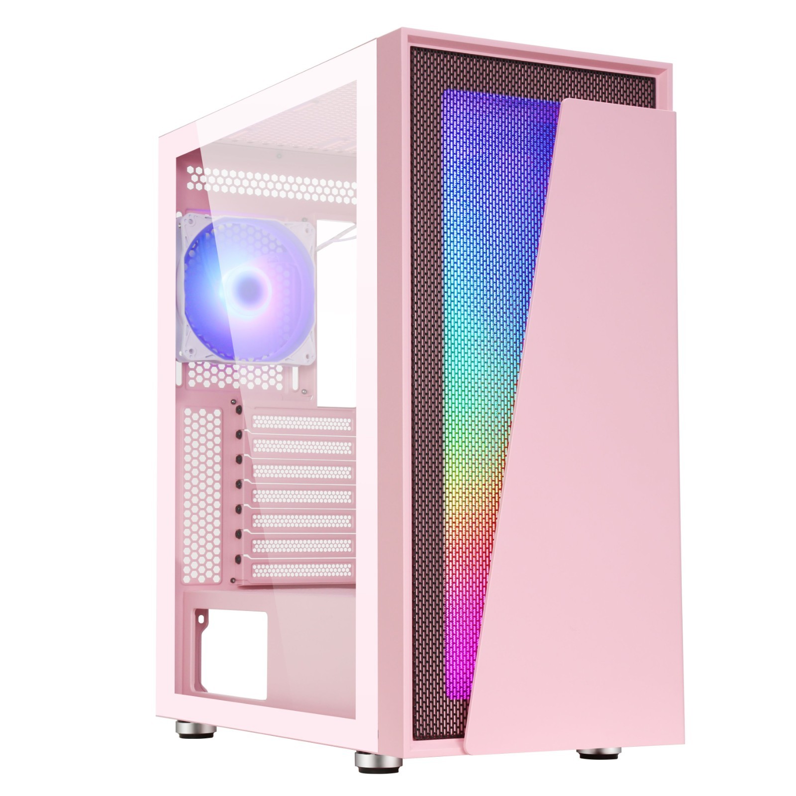 Gaming Computer Prebuilt PINK Desktop PC AMD Ryzen 5 Radeon Vega 32GB RAM + SSD