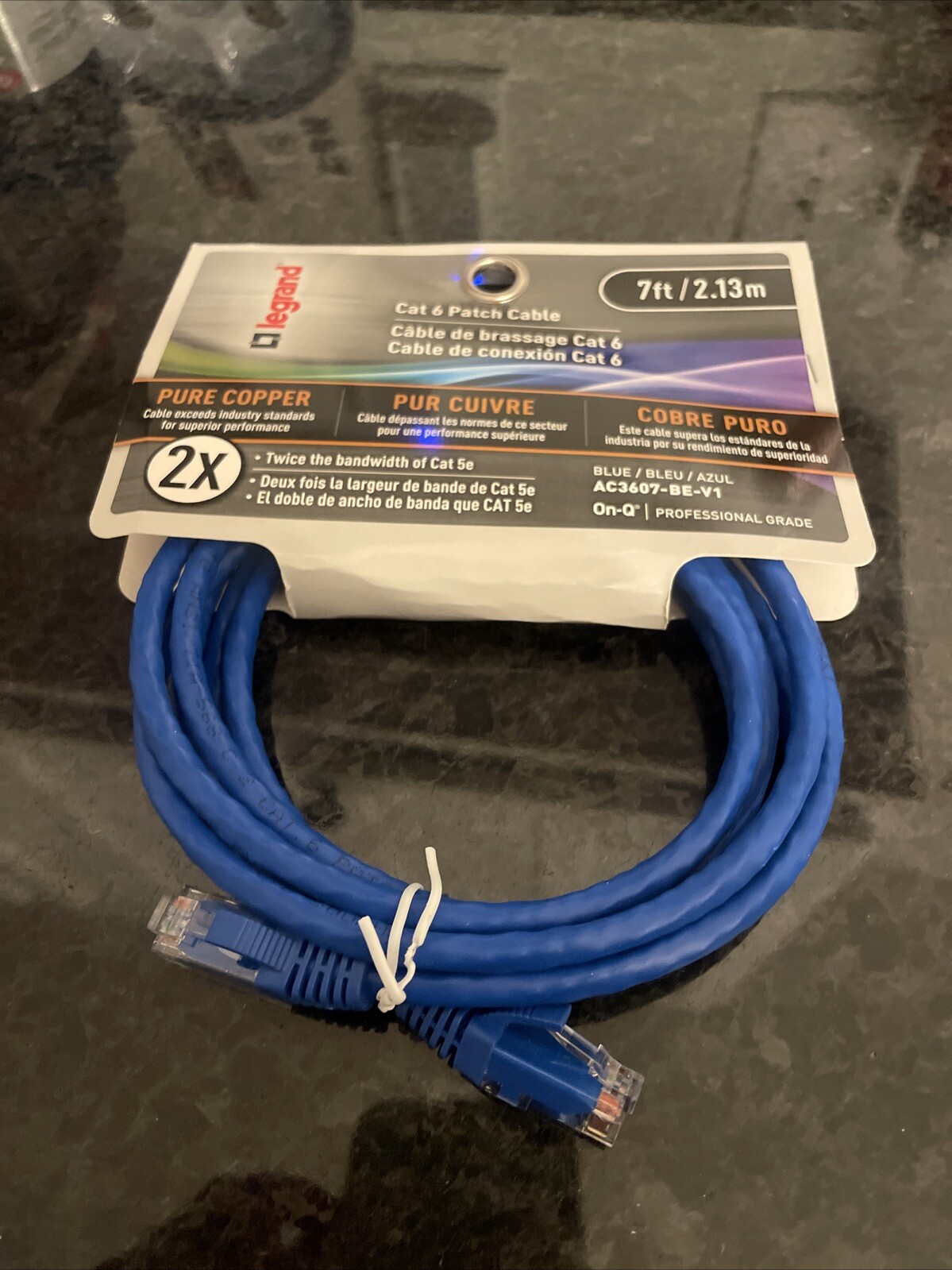 New Legrand On-Q Cat 6 Patch Cable 7ft 