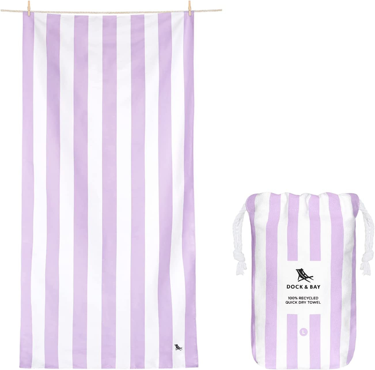 Beach Towel - Quick Dry, Sand Free - Compact, Lightweight - 100% Recycled - Incl