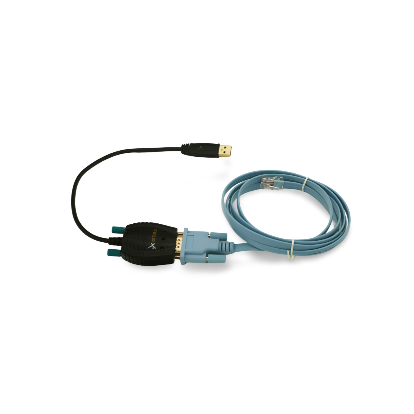 6ft Cisco Compatible USB to Serial RJ45 DB9 Adapter Cable Kit 72-3383-01 - Blue