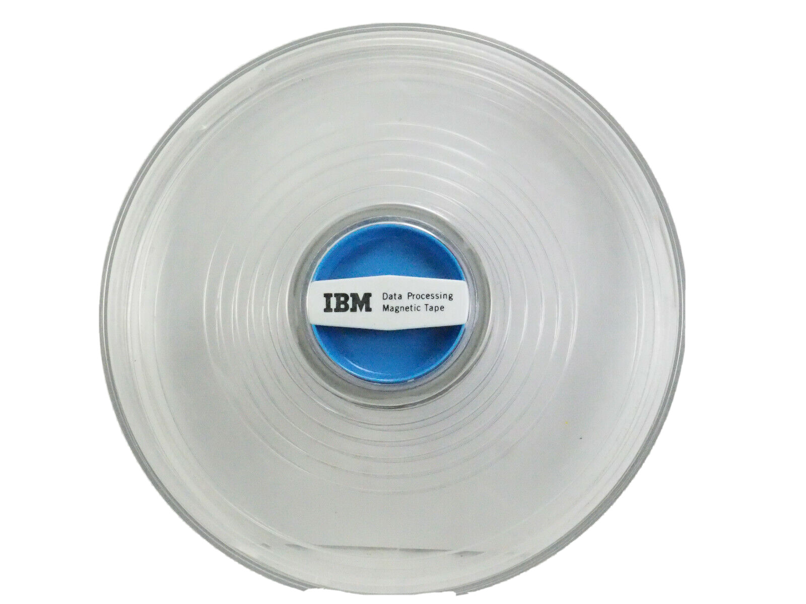 Vintage  IBM plastic Data Processing Magnetic tape Reel 2 piece  Case 10 1/2"