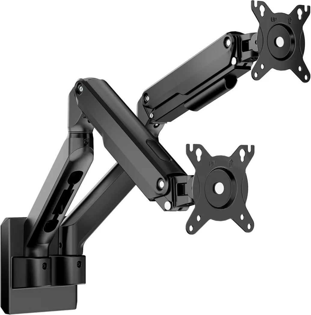 Dual Monitor Wall Mount, Wobble-Free Spring, 17–32" Full MotionDual Wall Mount