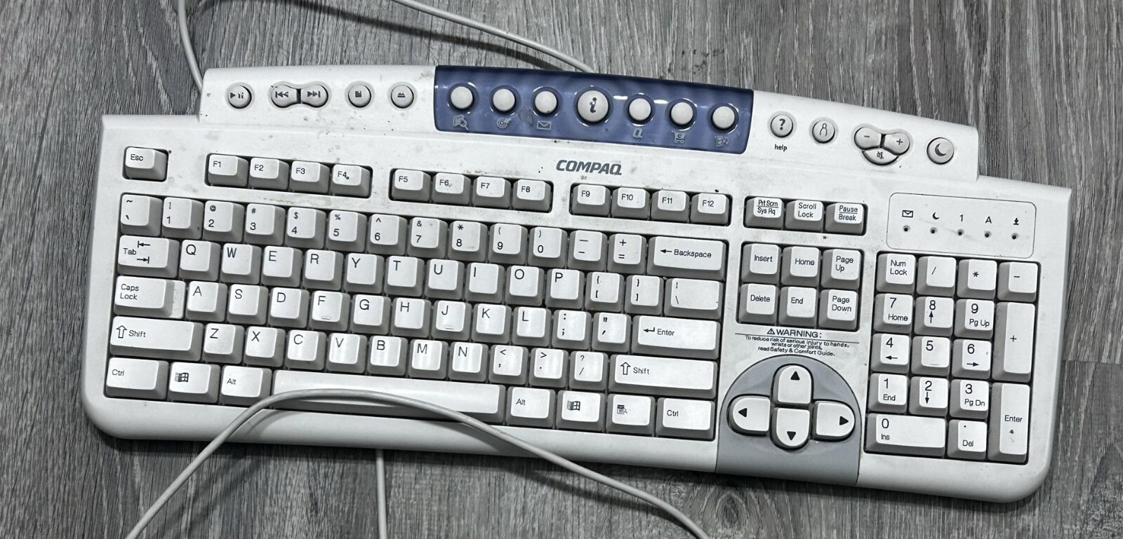 Vintage Compaq USB Multimedia Keyboard White Model No KU-9978