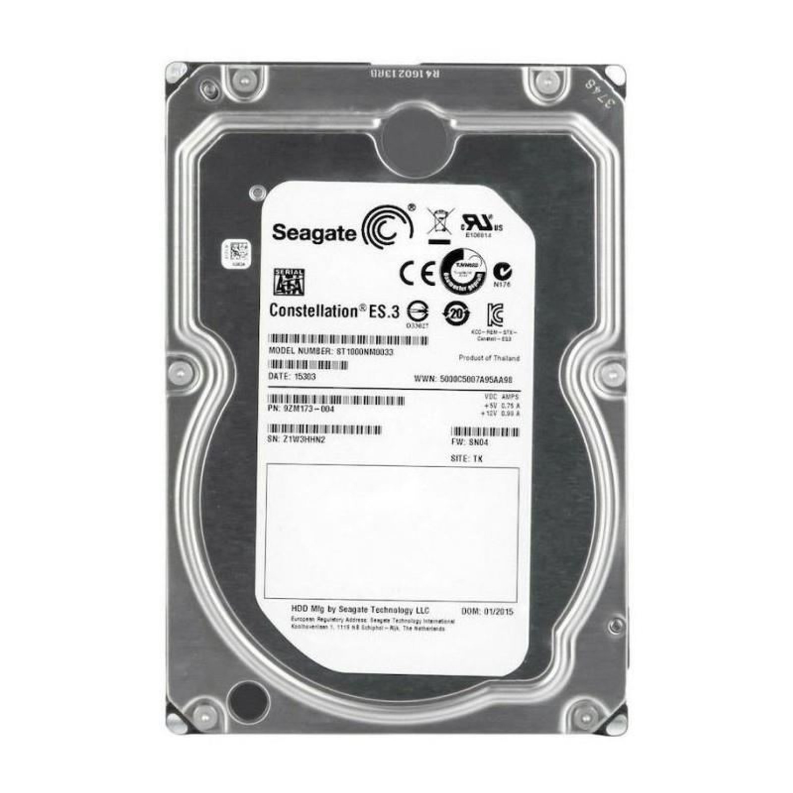 Seagate Constellation ES.3 ST1000NM0033 1TB 7200 RPM 128MB Cache SATA 6.0Gb/s 3.