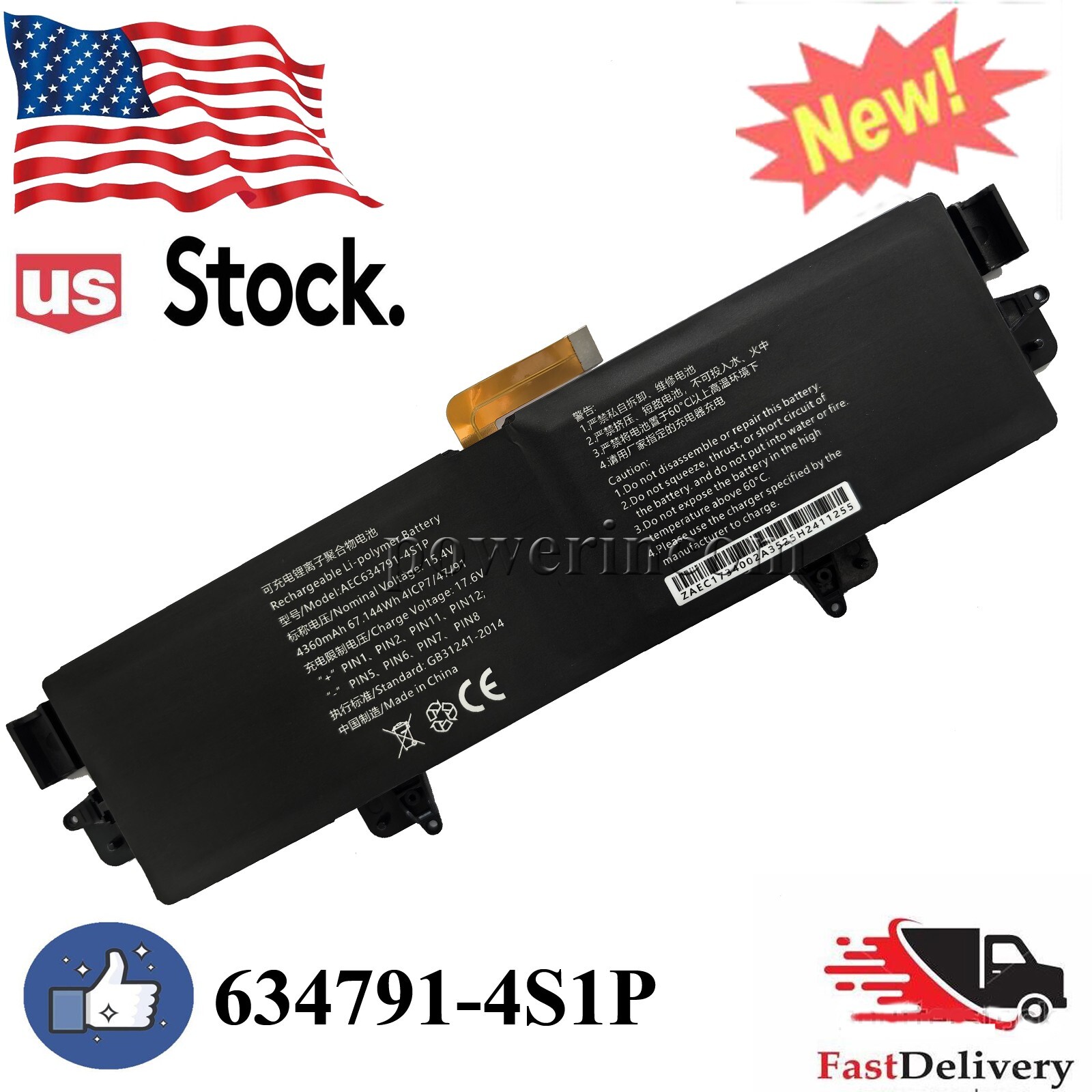 NEW AEC634791-4S1P Laptop Battery For GPD WIN MAX 2 HANDHELD GAMING 5000mAh
