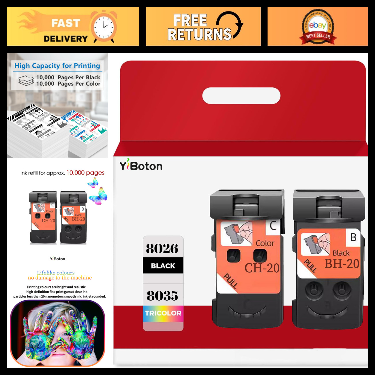 Printhead Replacement for Canon MegaTank G Series Printers - Ink Cartridges Set