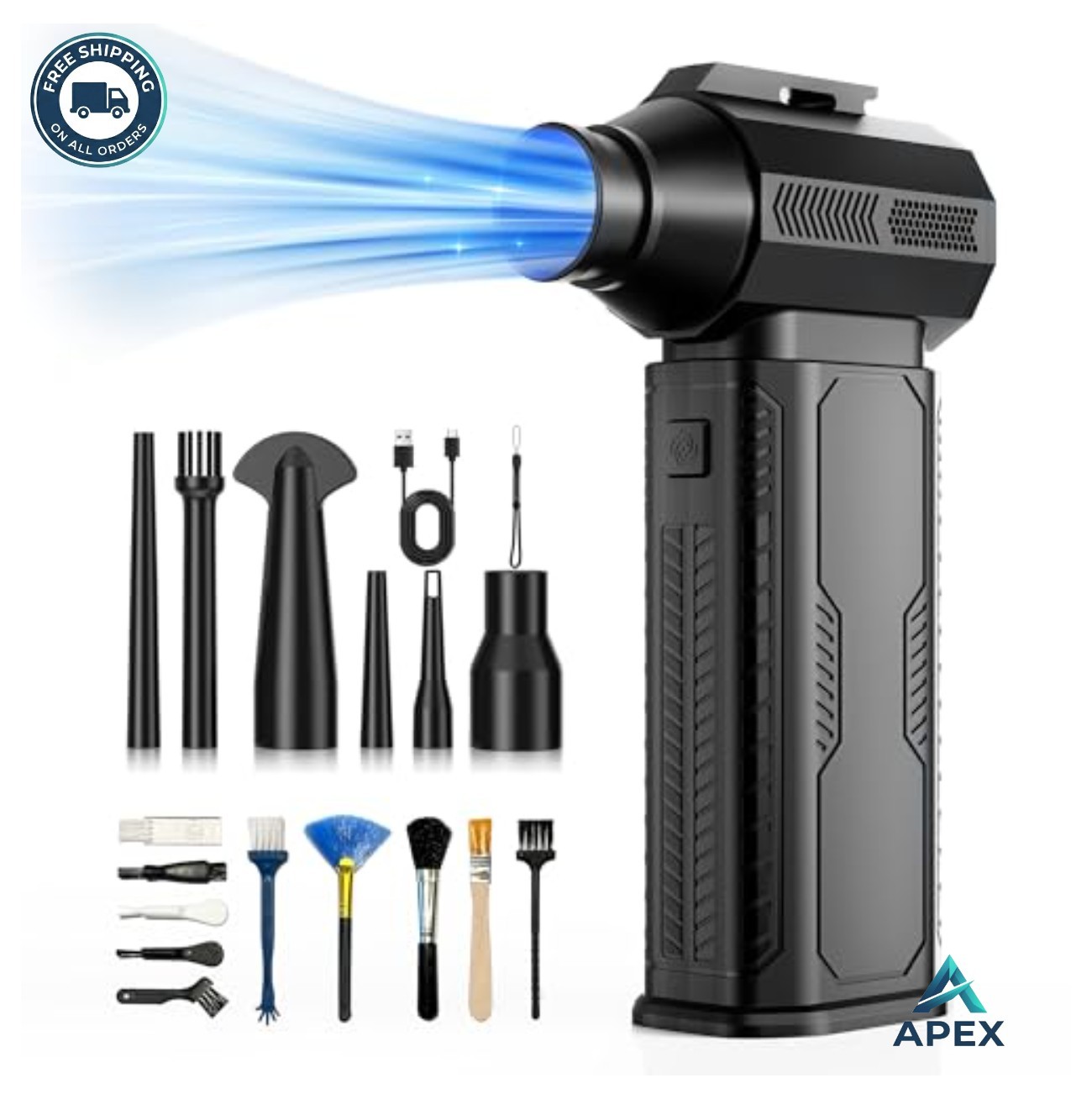 Compressed Air Duster Electric 130000RPM 8000mAh Type-C Rechargeable Cordless