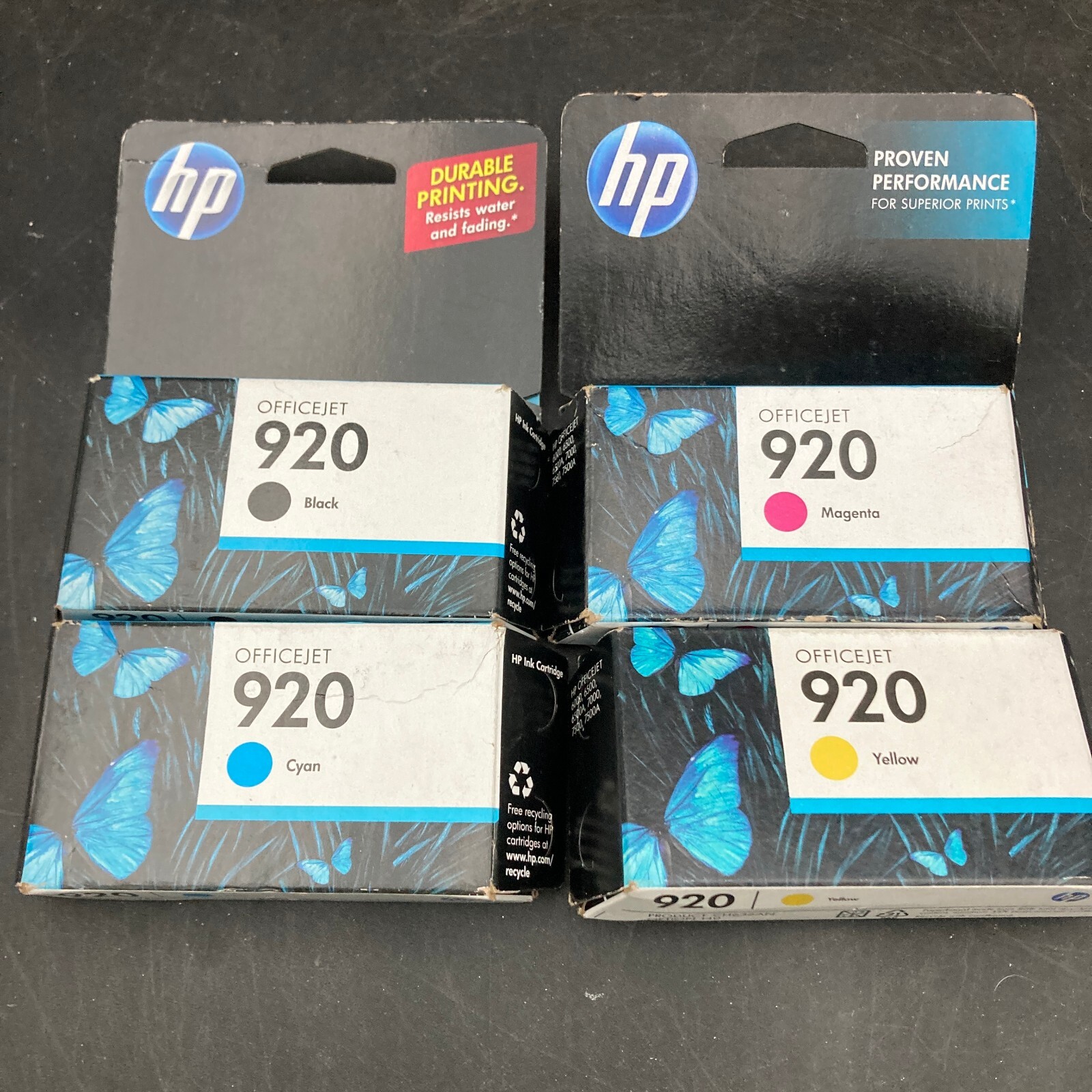 Four Genuine HP920 Black/Magenta/Cyan/Yellow InkJet Cartridges NEW Exp 2012/2015