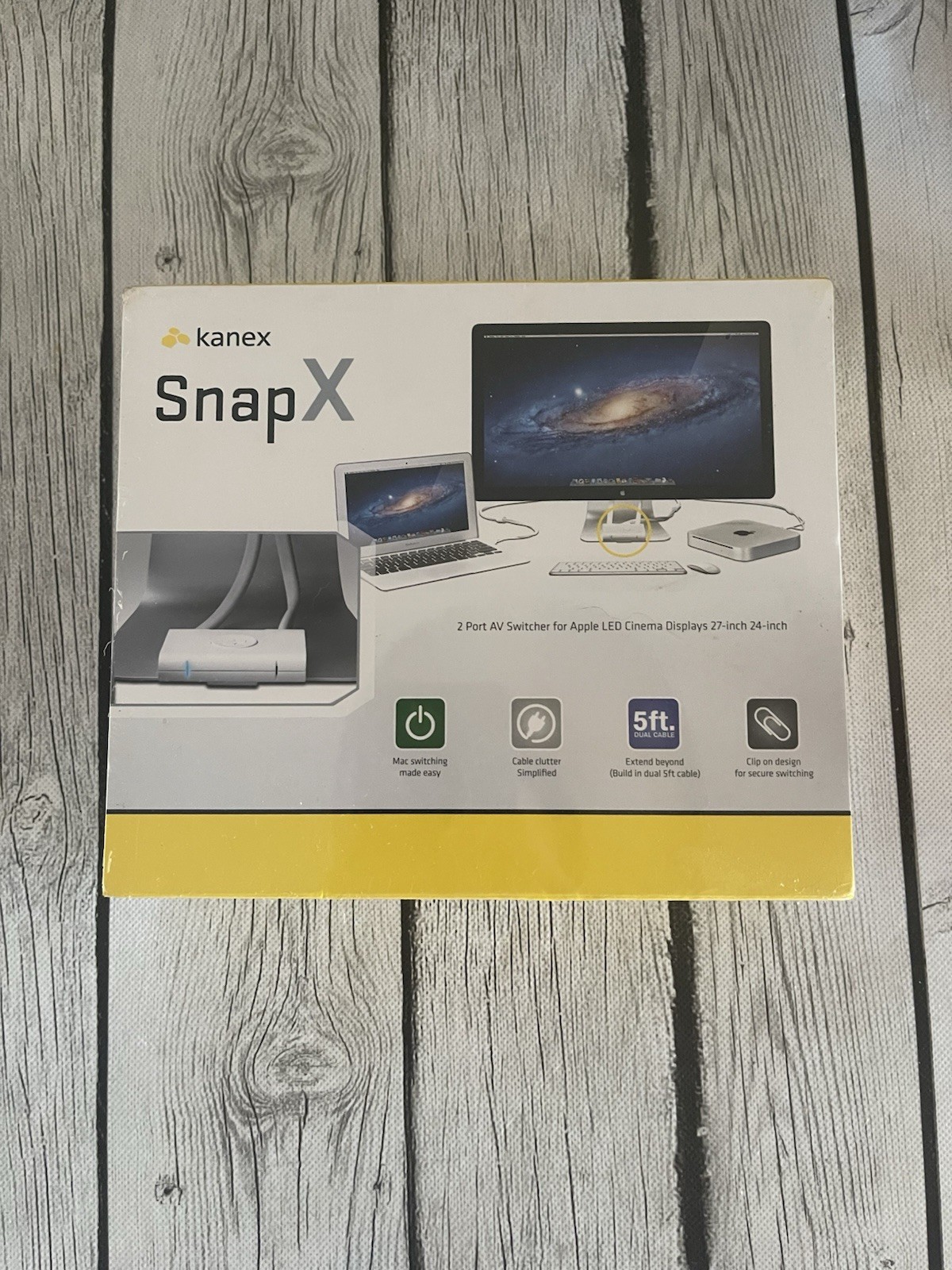 Kanex SnapX 2-Port AV Switch For Apple LED Cinema 27" & 24" Displays New Sealed