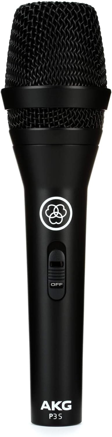 AKG Pro Audio P3S High-Performance Cardioid Dynamic Vocal Microphone On/Off