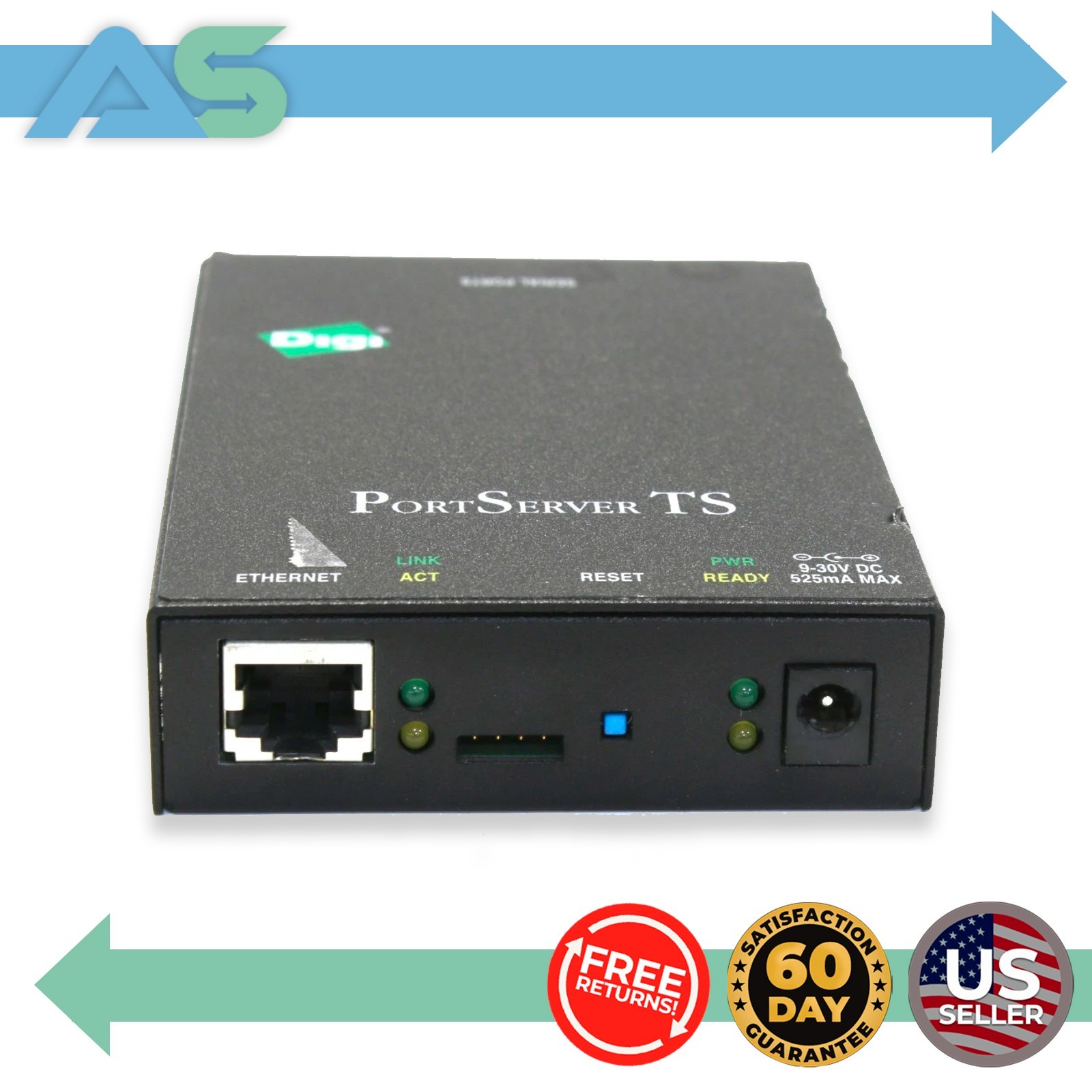 Digi PortServer TS 4 RS-232 TS Serial Server 50000836-58 | No Power Adapter