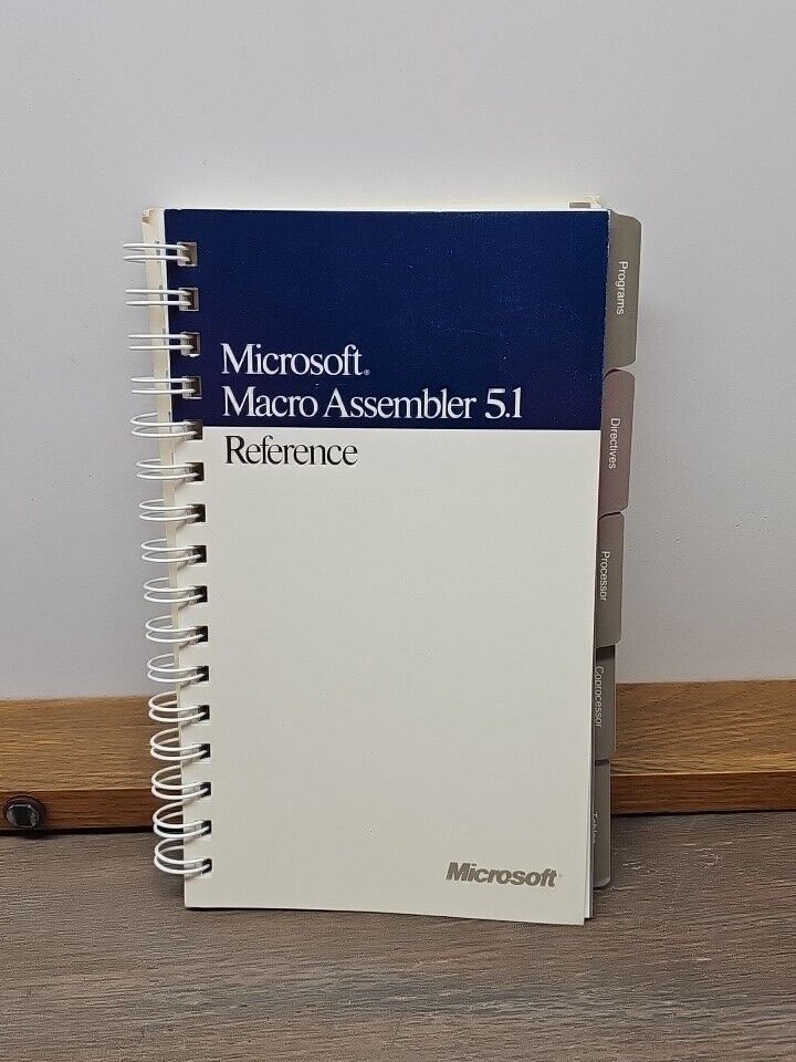 1980s Microsoft Macro Assembler 5.1 Reference Manual - 1987