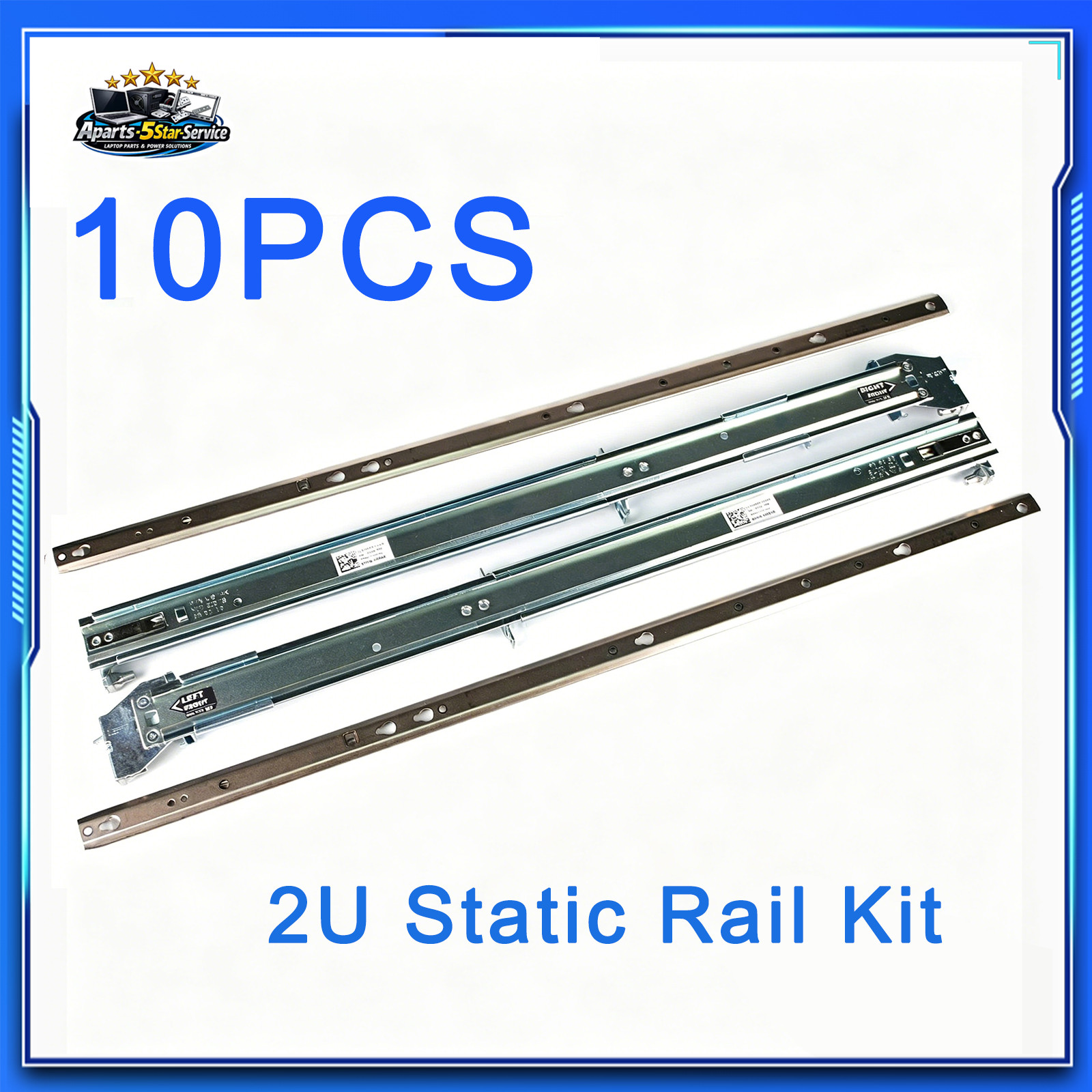 10PCS For Dell H872R PowerEdge R510 R520 R720 R730 R540 R740 2U Static Rail Kit