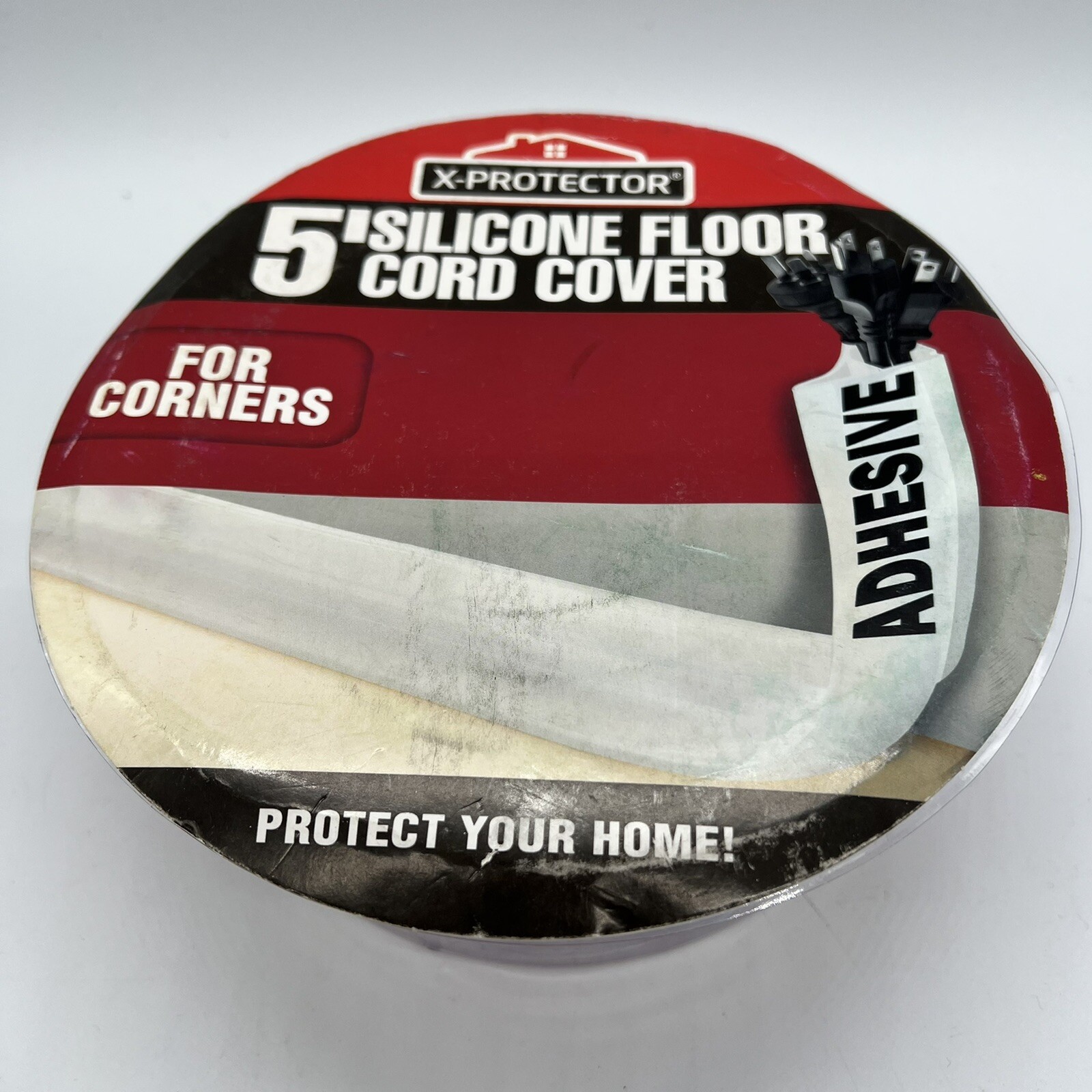 Floor Cord Cover X-Protector 5’ Silicone Self-Adhesive For Corners