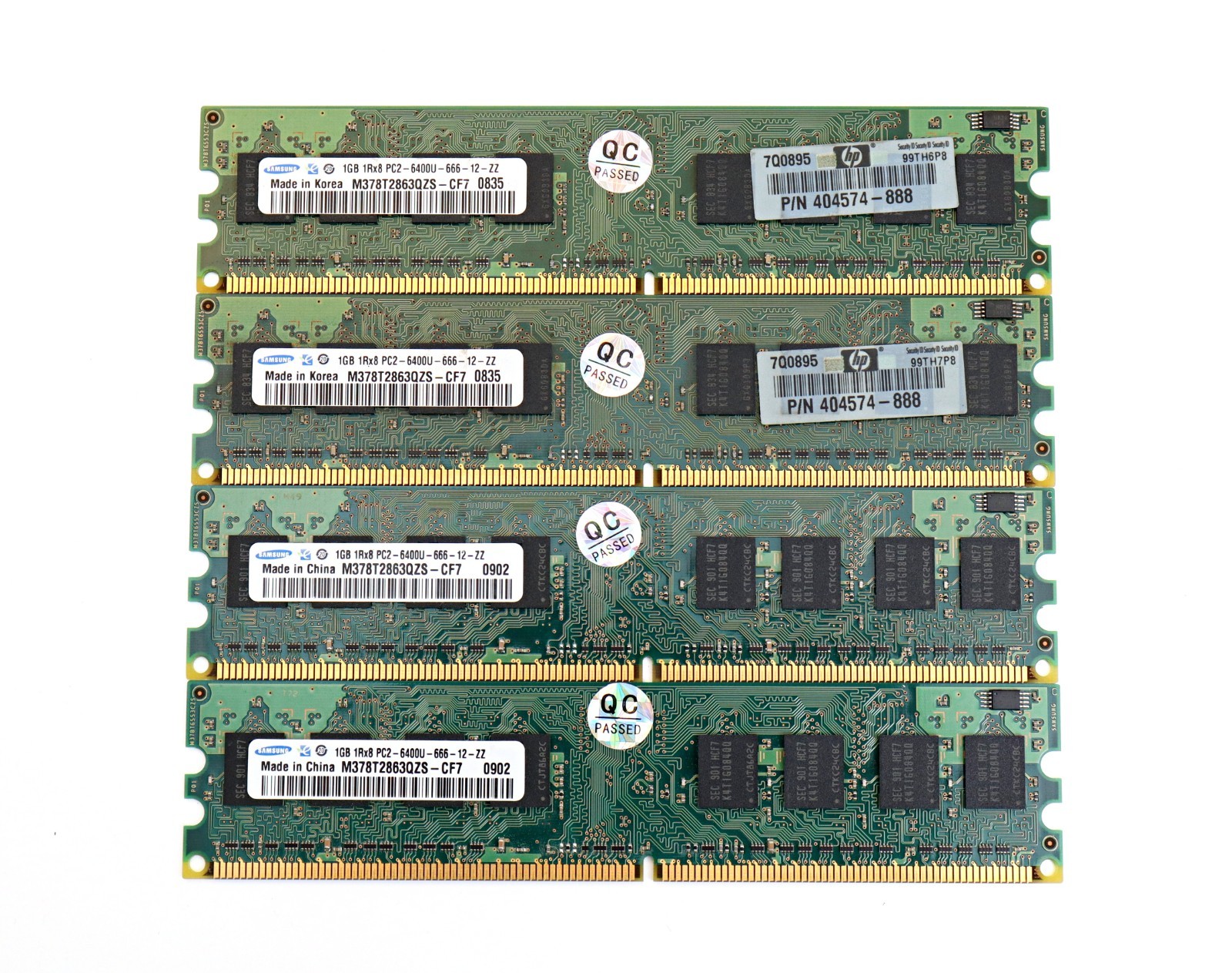 Samsung 4GB Lot (4x1GB) DDR2 800MHz PC2-6400U Desktop RAM HP P/N 404574-888