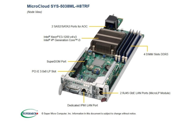 Supermicro PIO-5038ML-H8TRF-NODE NS PP12