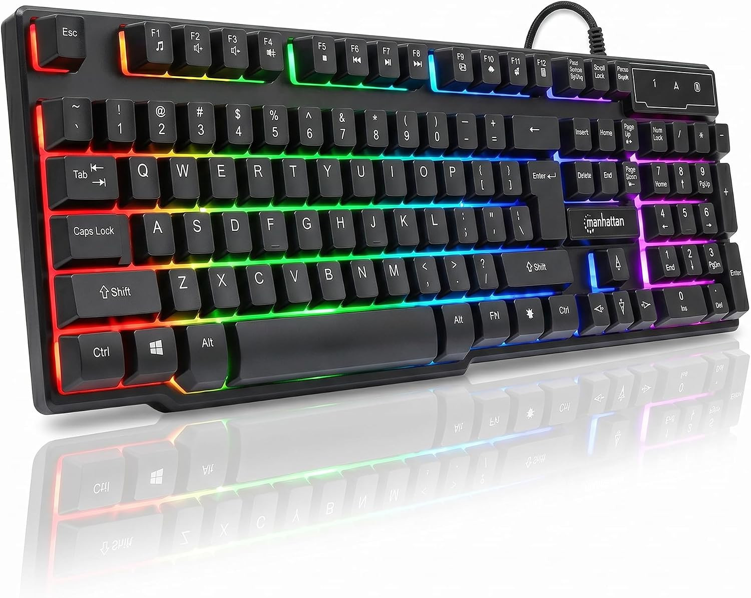 RGB LED USB Gaming Keyboard, Full Size, Rainbow Backlight
