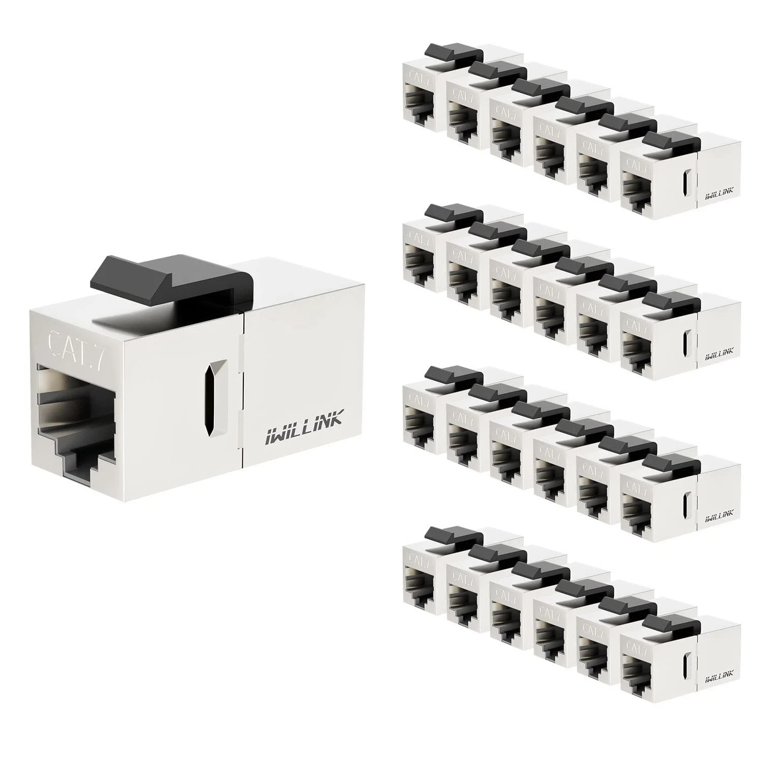 25-Pack iwillink 10Gbps CAT7 RJ45 Shielded Ethernet Keystone Coupler Jack STP