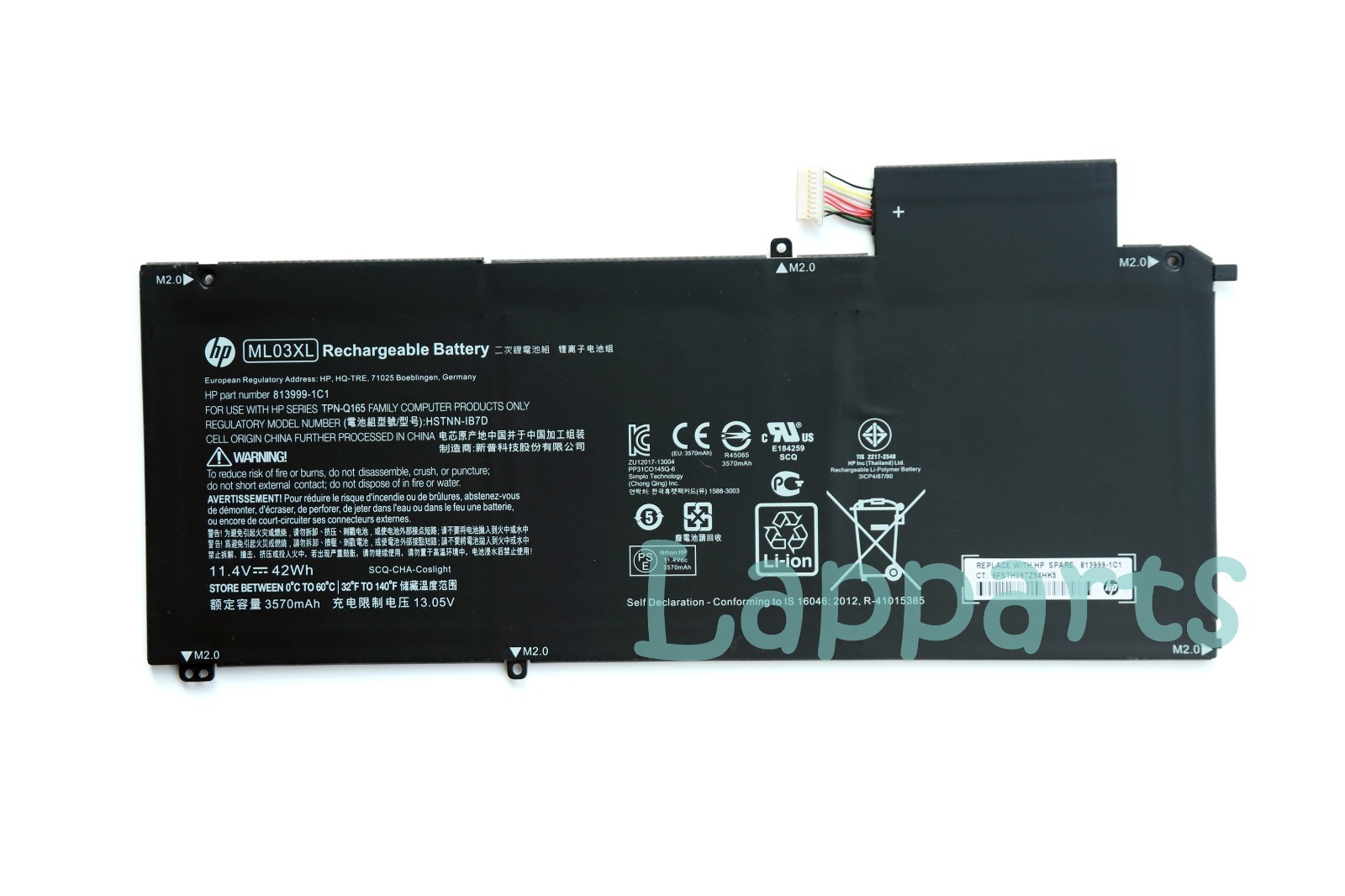 Original ML03XL Battery for HP Spectre x2 Detachable PC 12 HSTNN-IB7D 814277-005