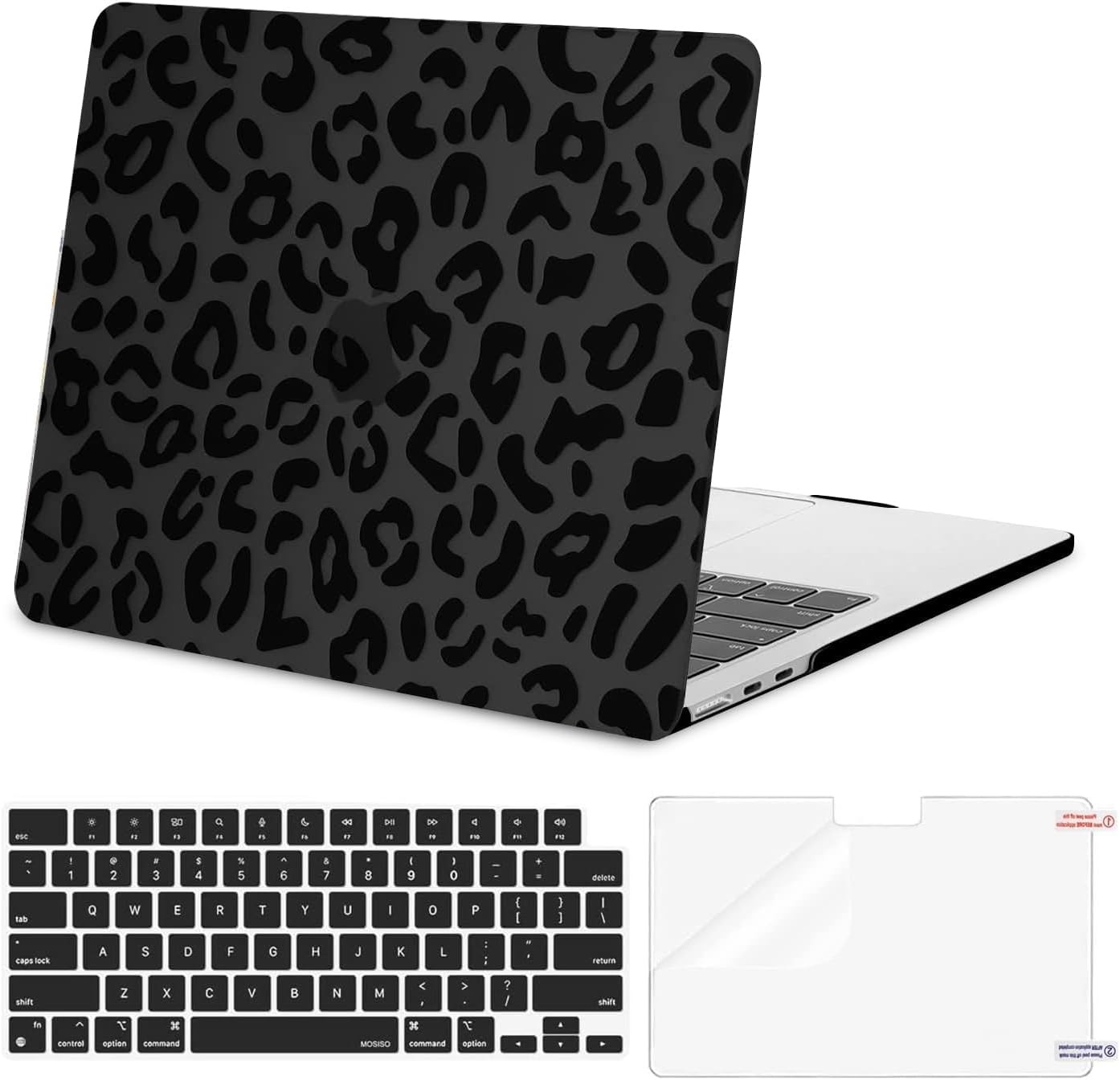 Sleeve for MacBook Air 13 inch, 3 in 1 Leopard Grain Hard Case & Keyboard Cover