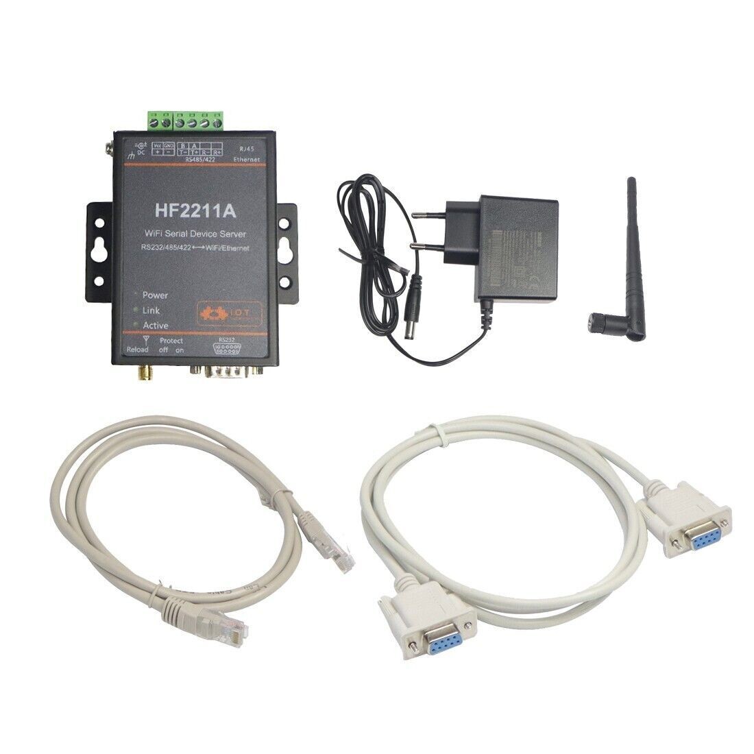 HF2211A DTU Serial Server RS232/RS485/RS422 Serial Port to WiFi Ethernet Modbus
