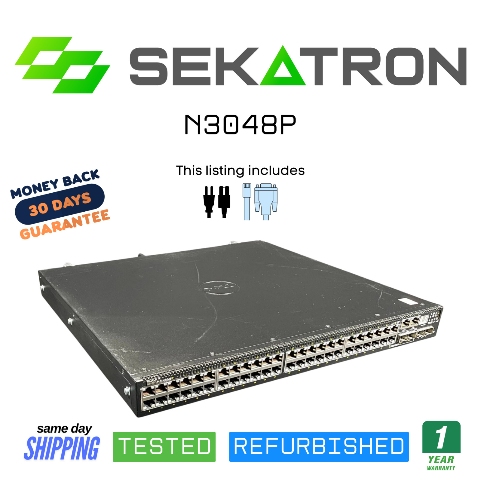 🔀 DELL N3048P Networking N3000 Series Switch • 48× PoE Gigabit • 10GbE Uplinks⚡