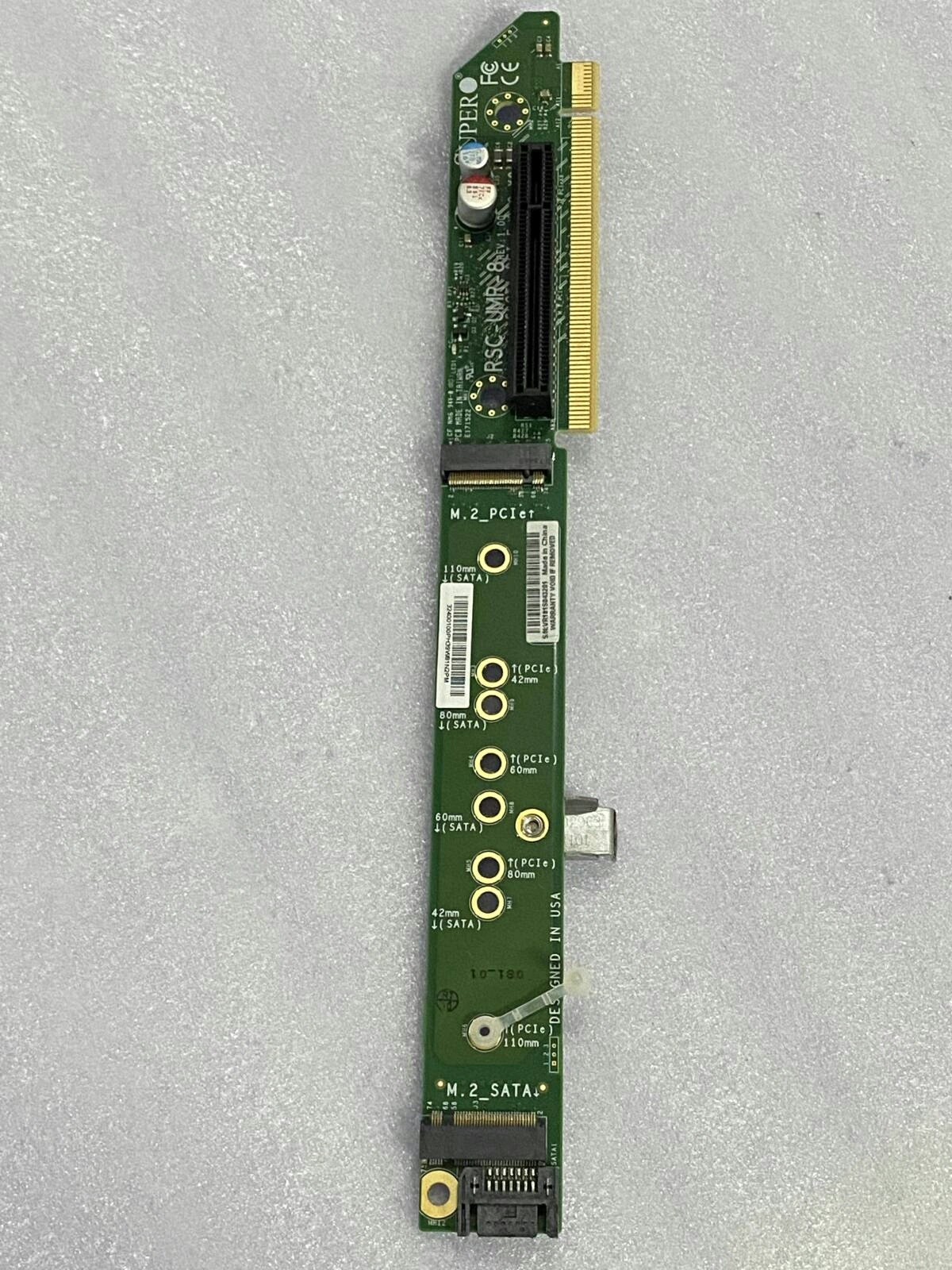 Original Supermicro RSC-UMR-8 1U RHS PCIe X8 M.2 SATA3 Riser Expansion Card