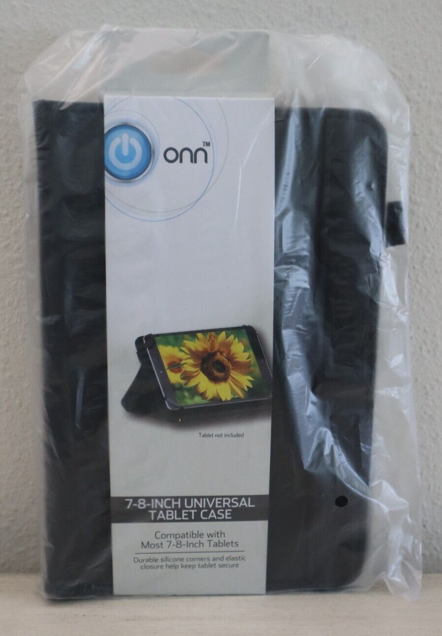 onn 0NA16TA007 Black Universal Tablet Case Compatible With Most  7" - 8" Tablets