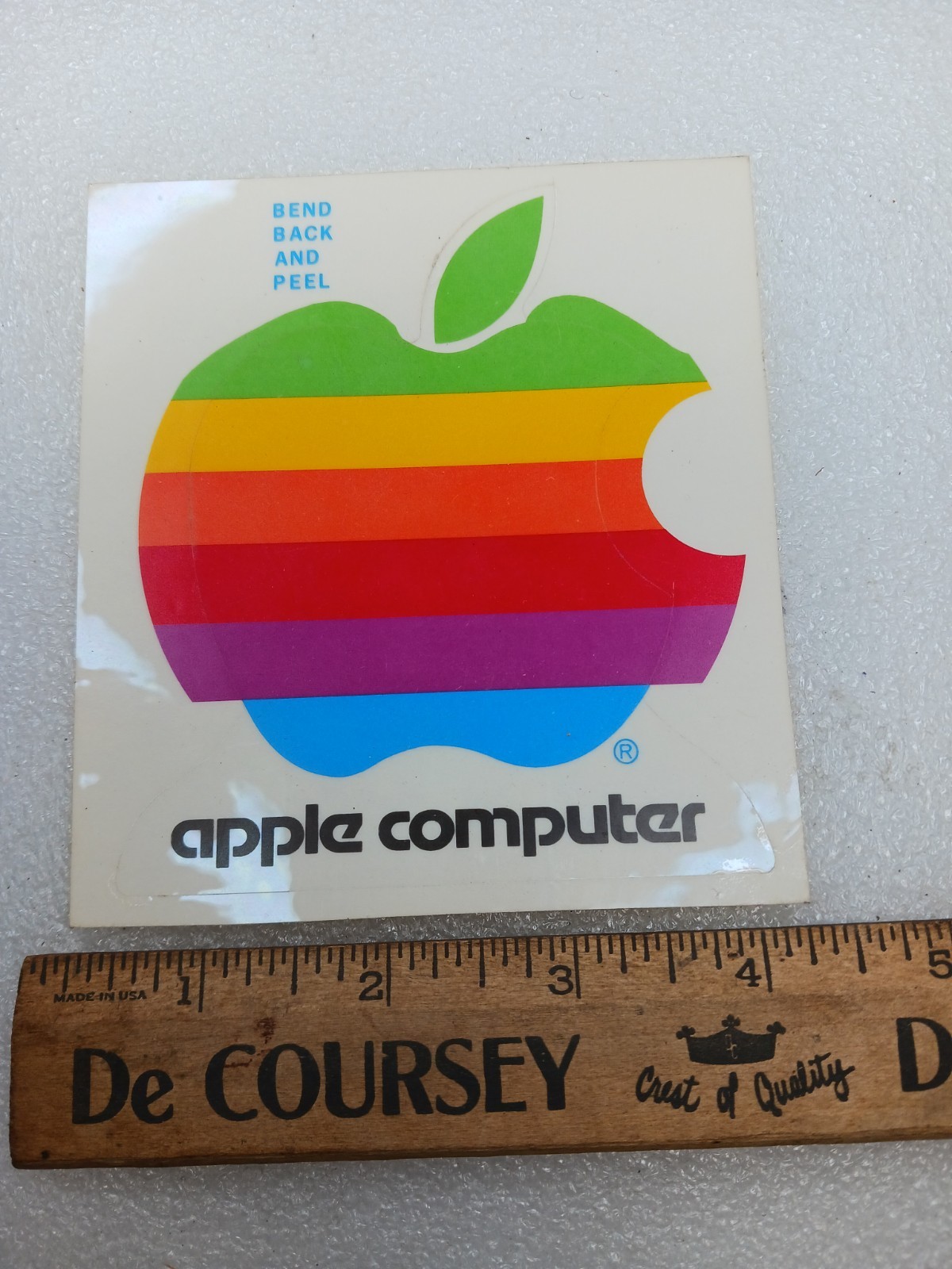 Vintage Original APPLE II Computer Logo Sticker 4" X 4" Rare Vintage Apple Comp