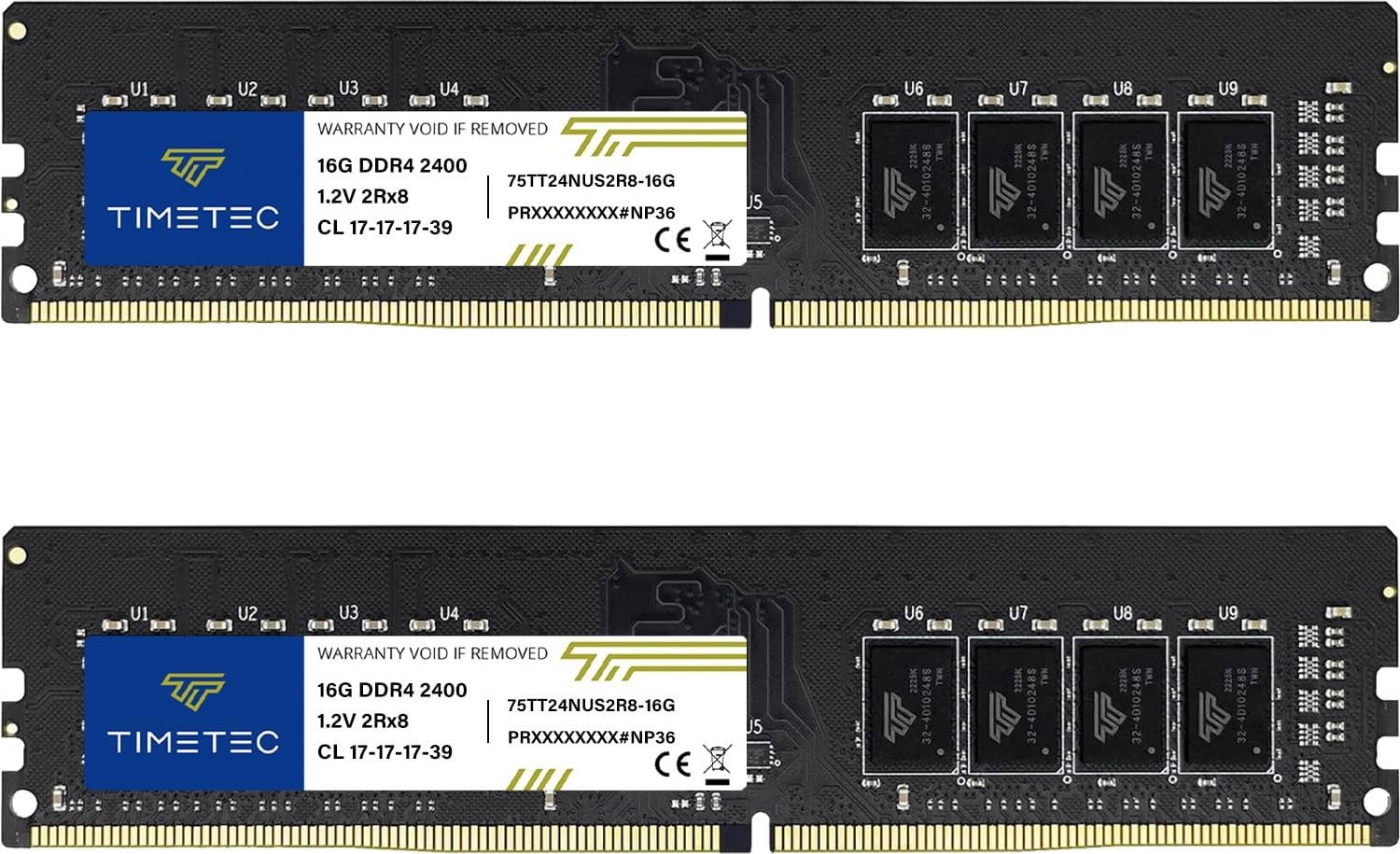 32GB Kit(2X16Gb) DDR4 2400Mhz PC4-19200 Non-Ecc Unbuffered 1.2V CL17