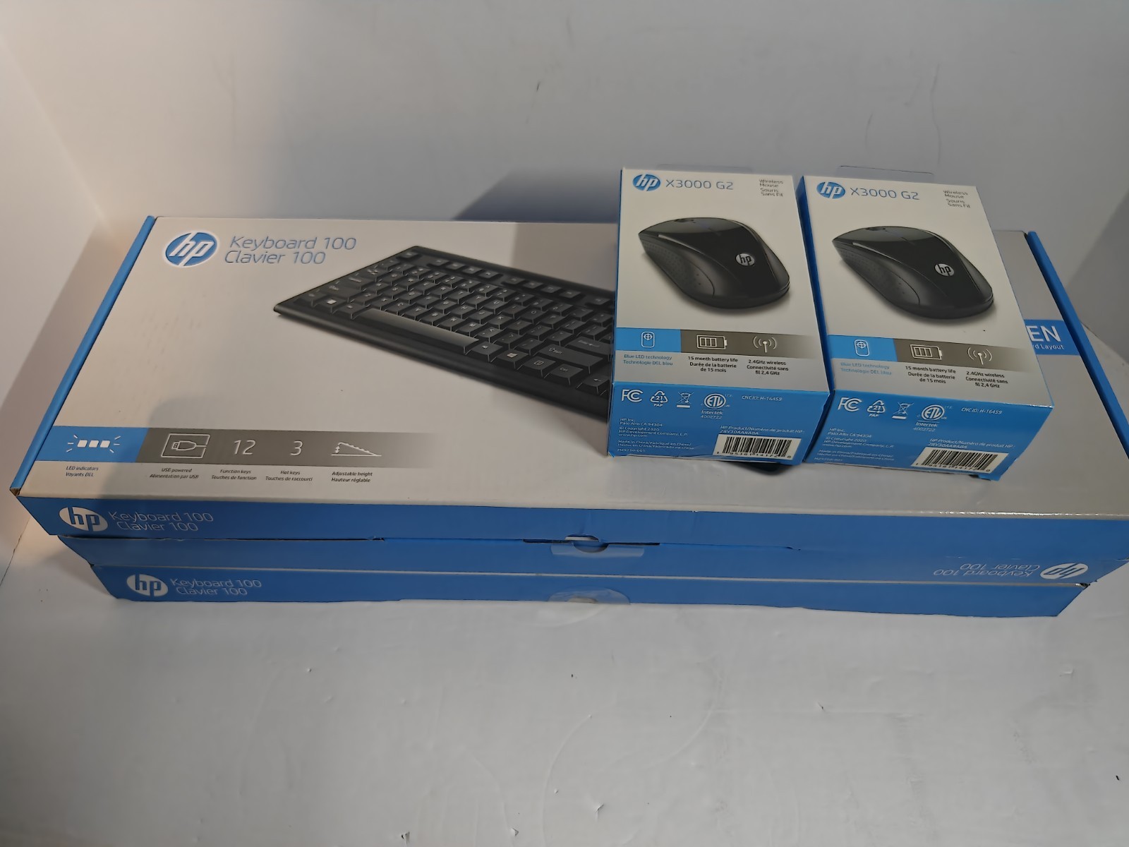 Lot Of 3 HP Keyboards And 2 Hp Computer Mouse