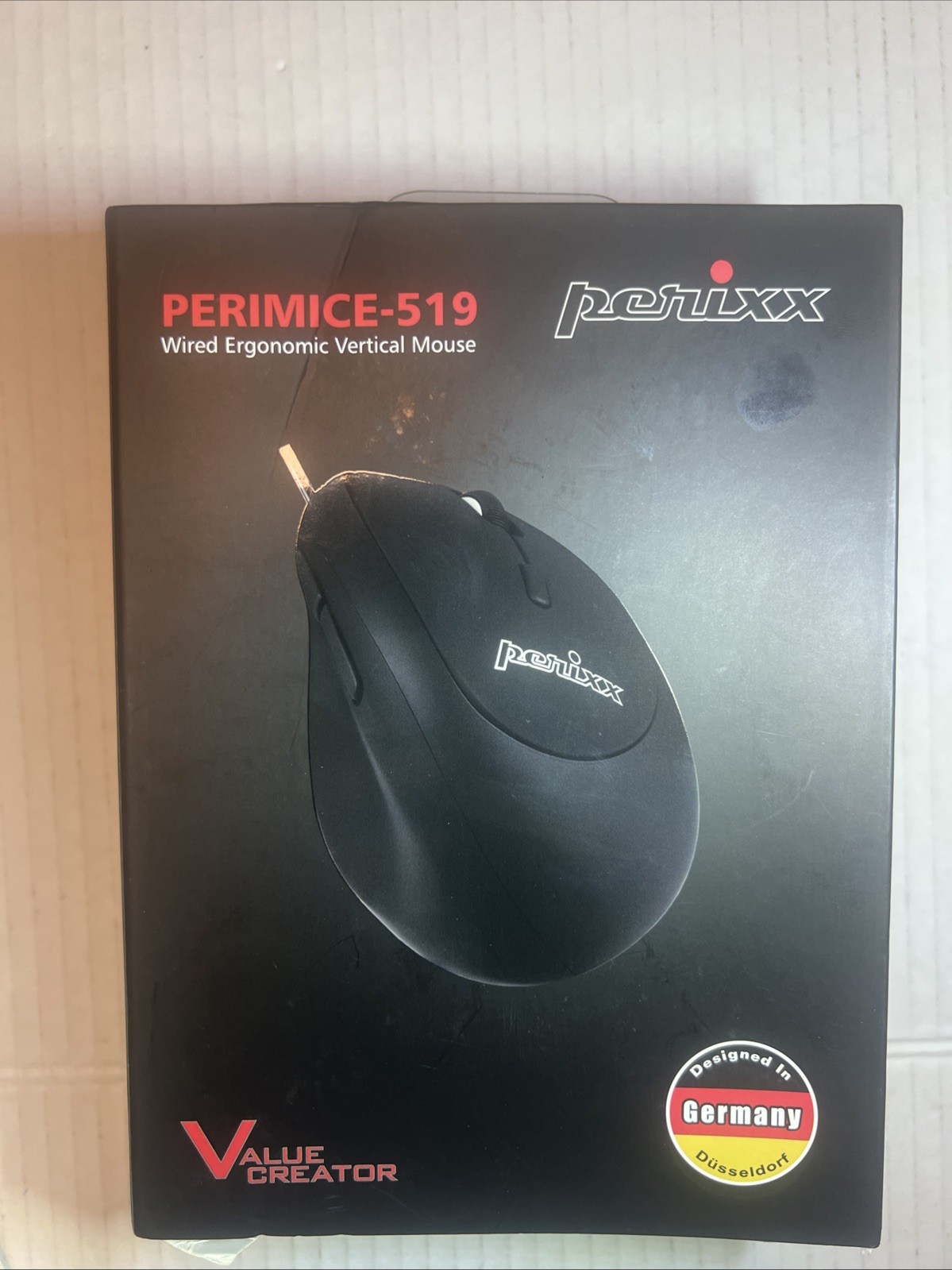 PERIMICE-519 Wired Ergonomic Vertical Mouse 105x67x58mm Right-Handed