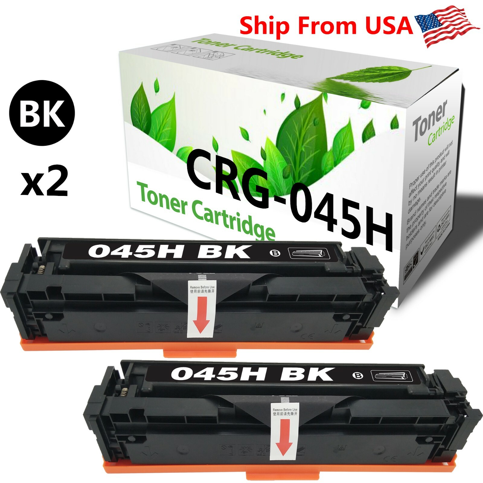 2 PK CRG-045H 045H Toner Cartridge For Color imageCLASS MF632Cdw LBP612Cdw
