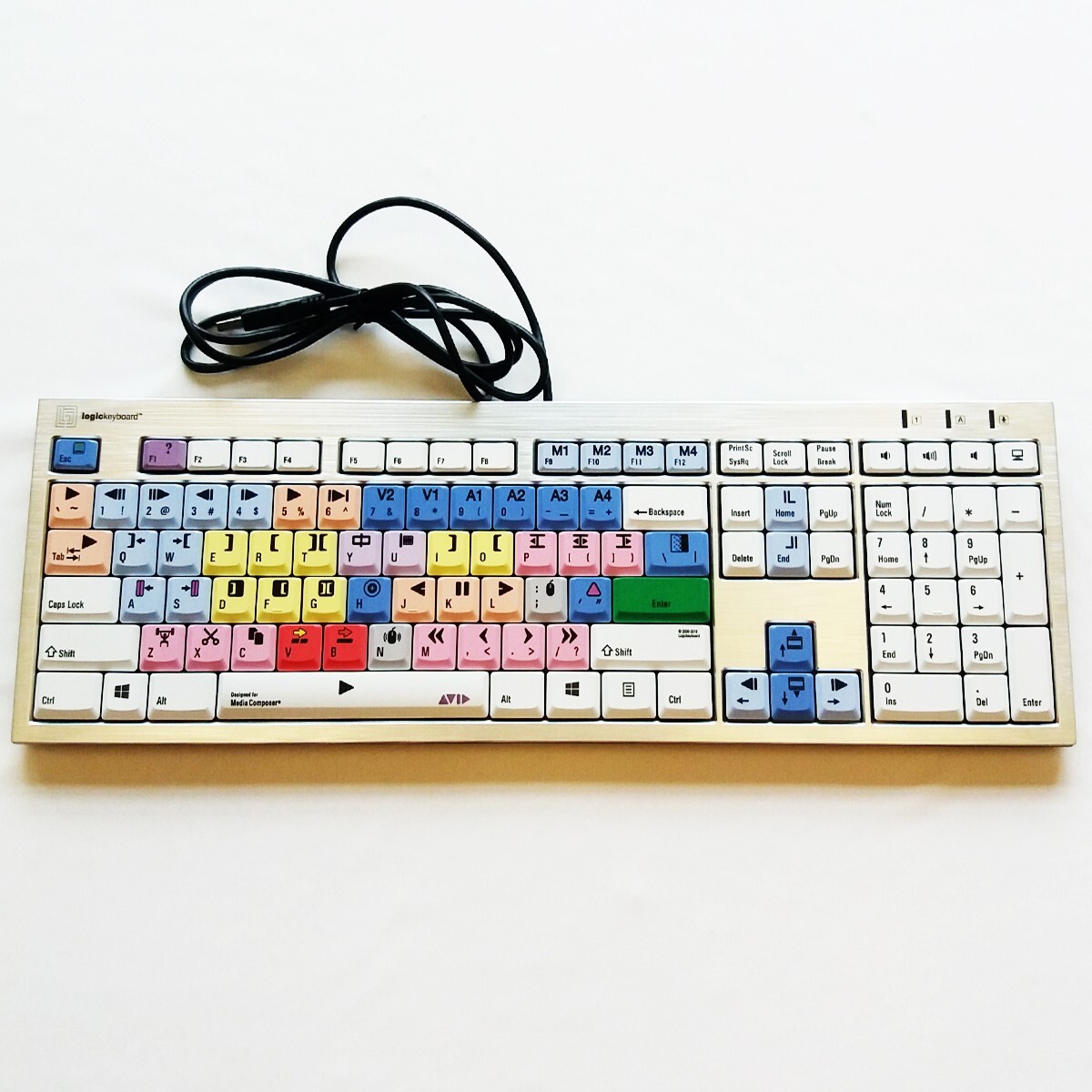Used Logickeyboard Slim Line Series - Avid Media Composer PC Keyboard MCOM4-AJPU