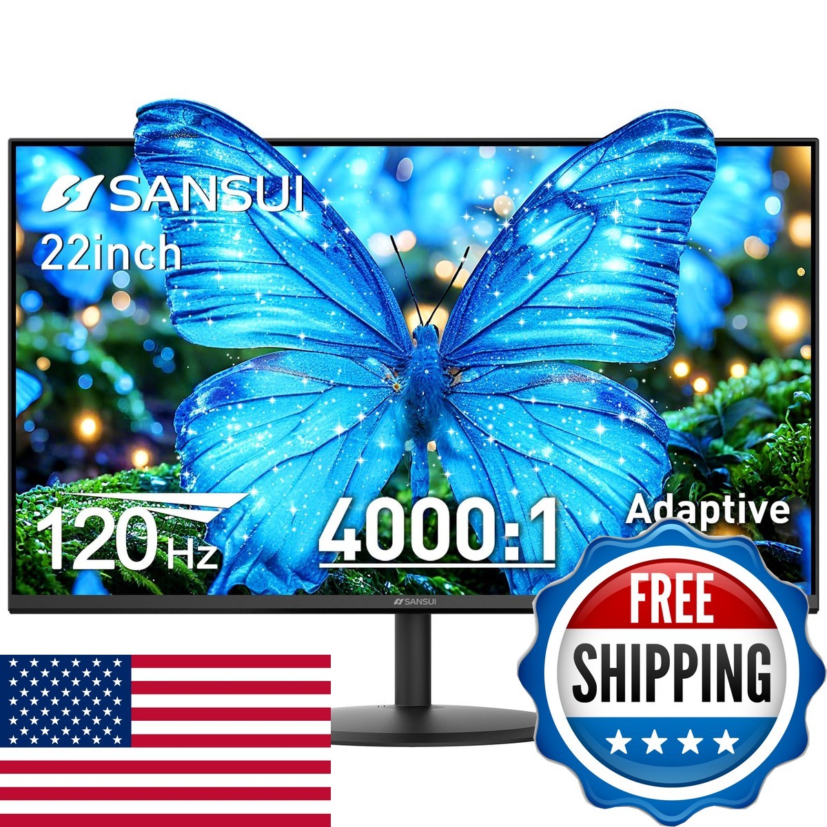 SANSUI ES-22X3AH 22 Inch 120Hz FHD 1080P Computer Monitor Eye Care