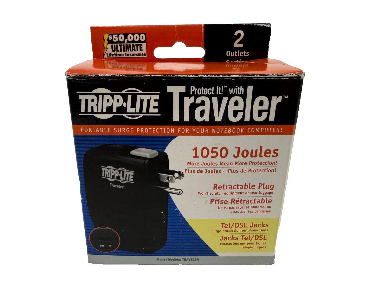 Tripp Lite Traveler Portable Surge Protection 2 Outlets NEW