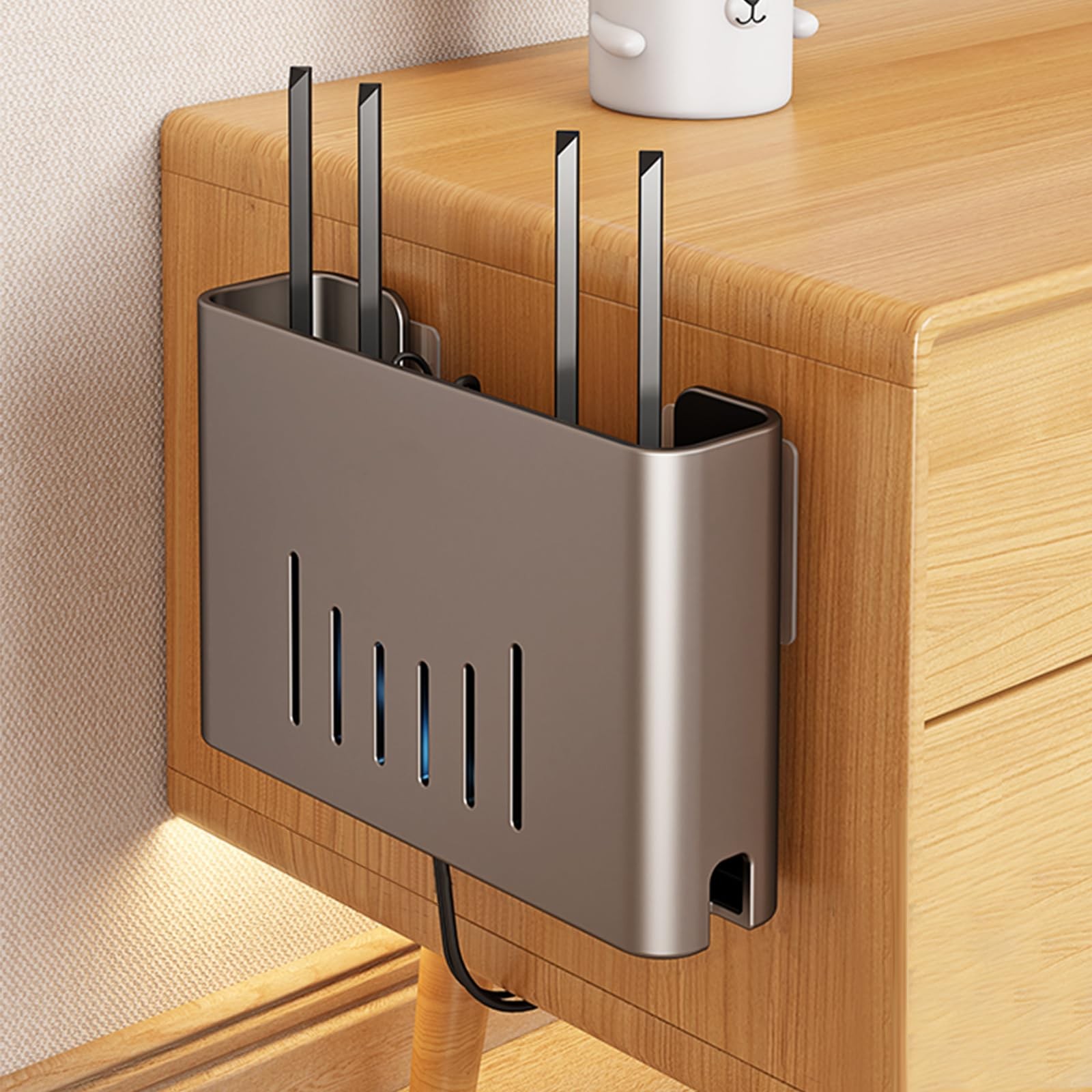WiFi Router Shelf wall Mount,WiFi Box Hider,in wall Media Box,Grey