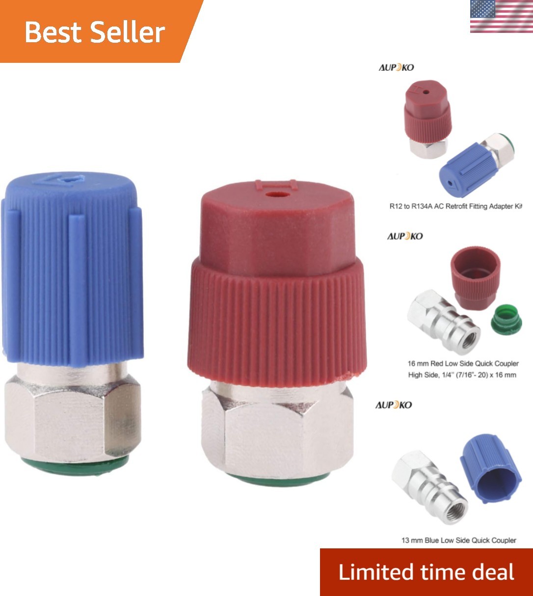 Easy Installation R12 to R134A High/Low Fitting Adapter - Durable & Reliable