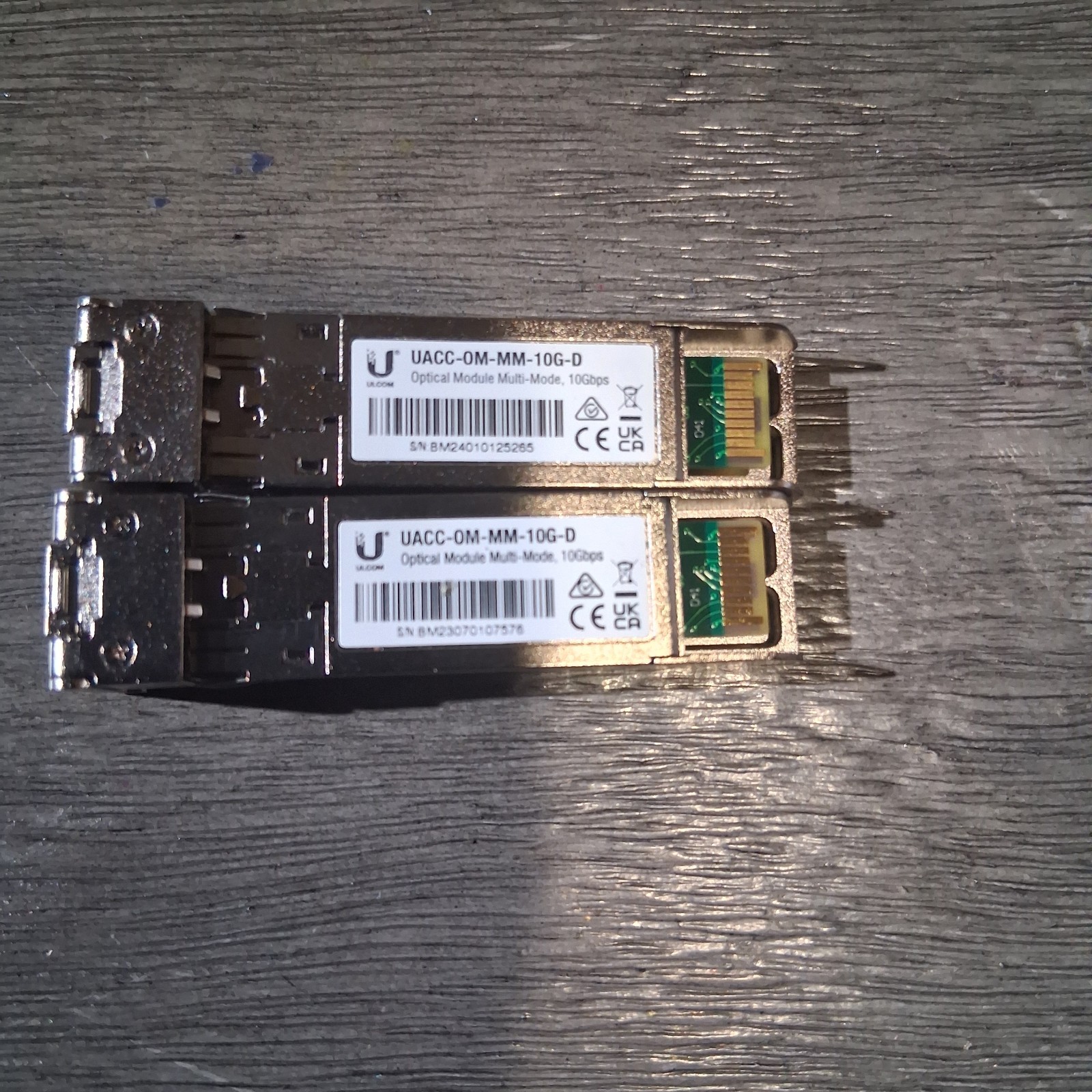 lot of 2 Ubiquiti Networks 10Gbps Multi-mode Optical SFP+ Module Duplex Transcei
