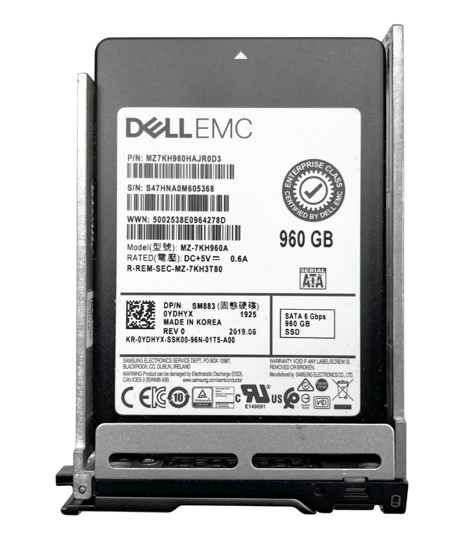 YDHYX DELL 960GB SATA 6Gbps Mixed Use TLC 2.5in SSD 0YDHYX MZ-7KH960A 99%